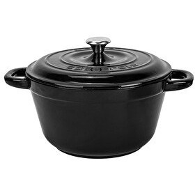 Resim Lava New Heritage Serisi 26 CM Döküm Demir Kapak Siyah Yuvarlak Tencere LV Y TC3 26 YK3 BL 