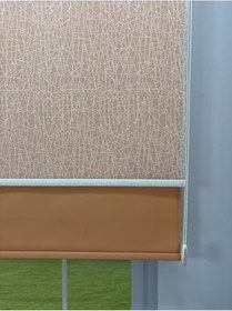 Resim donatti perde OLYMPOS Serisi – Kırçıl Desenli Çift Mekanizmalı Beyaz Tül Turuncu Stor Perde 50 x 200 