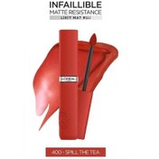 Resim Loreal Paris Infaillible Matte Resistance Likit Mat Ruj 400 Spill The Tea 