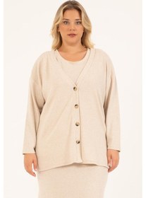 Resim Myline Basic Triko Hırka - Bej 