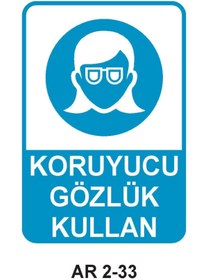 Resim Outdoor One KORUYUCU GÖZLÜK KULLAN KADIN FİGÜRLÜ İŞ GÜVENLİĞİ UYARI LEVHASI 1 ADET PVC 21 X 29CM 