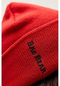 Resim Bad Bear Label Beanie Erkek Bere-27564 - Kırmızı 