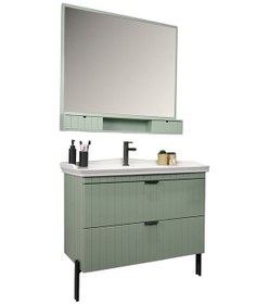 Resim Kobos Noble 100 Cm Banyo Dolabı Seti Mint Yeşil 