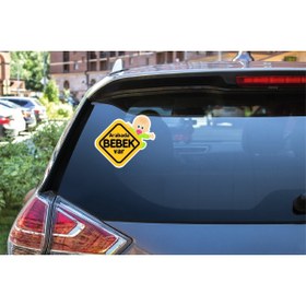 Resim Etiketgraf Arabada Bebek Var Araba Sticker 