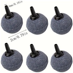 Resim Willowhaven 6 Adet Yüksek Sıcaklıkta Sinterlenmiş Yuvarlak Hava Taşı - Akvaryum Oksijenasyonu 