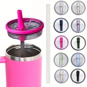 Resim 1 adet, 40 oz Yeniden Kullanılabilir Pipet Kapağı - Seyahatçi Anti-Dökülme Çevirme Kapak, Dayanıklı PPSU Malzeme, Spor ve Açık Hava Etkinlikleri için Uygun, Harika Noel Hediyesi 