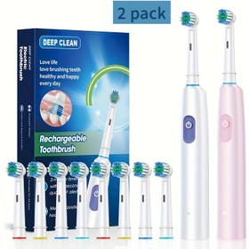 Resim Bir Gereklilik Ev Öğesi, Bu Elektrikli Diş Fırçası 8 Yedek Fırça Başlığı ile Gelir, Bu Yoluyla Bir Temel Lüks Hediye Olarak Görünür. 