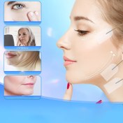 Resim Bir Yüz Bandı ve Bandaj Seti, Görünmez Yüz Bandı'ndan 18 adet, 4 Ayarlanabilir Kayış ile, Boyun, Çene ve Çift Burunlu Alanlar için Uygun, Yeniden Kullanılabilir ve Kokusuz. 