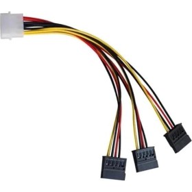 Resim Assess Store 8549 Kasa Içi 3 Port Ide Molex Sata Power HDD 4 Pin Güç Kablosu 4pin Molex Erkek/ 3x 15PIN Sata Dişi 3 Port Sata Dişi 1 Port 4 Pin Ide Power Erkek 