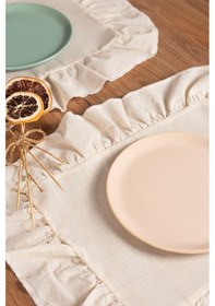 Resim Keten 6'lı Fırfırlı Dikdörtgen Amerikan Servisi 35 X 40 Cm - Ztasd6 Çok Renkli 