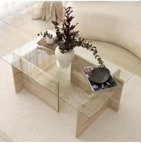 Resim Neostill New Cam Sehpa/Traverten Desen 
