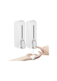 Resim 2 Adet Beyaz Duvara Monte Sıvı Sabunluk - 300 Ml, Şık & Dayanıklı Dispenser, Banyo Ve Mutfak İçin Siyah 
