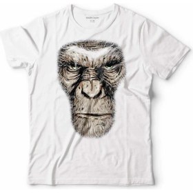 Resim Kendim Seçtim Maymunlar Cehennemi Caesar Evrim Evolutıon Maymun War Planet Apes Çocuk Tişört Beyaz 