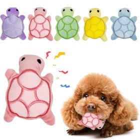 Resim 1/5 Mini Sevimli Kaplumbağa Köpek Peluş Oyuncak, Diş Sağlığı İçin Yumuşak ve Güvenli Ses Çıkaran Kemirme Oyuncağı, Küçük Irklar ve Yavru Köpekler için Uygun, Pil Gerekmez 