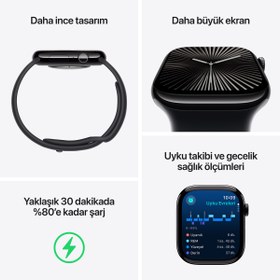 Resim Apple Watch Series 10 GPS + Cellular 42mm Titanium Kasa Akıllı Saat | TR Garanti 