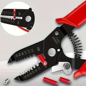 Resim 1 adet Profesyonel Elektrikçi Çok Fonksiyonlu Pense, Kromlama, Kesme ve Soyma Özelliklerine Sahip Endüstriyel Kalite Tel Kesiciler, Kırmızı Sap, Yüksek Karbon Çelik Malzeme, Ev ve Profesyonel Kullanım İçin, Tel Soyma Aracı | Sağlam Yapı | Kırmızı Sap Aracı 