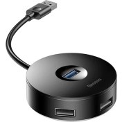 Resim Baseus Round Box Serisi 1 USB 3.0 3 USB 2.0 Çıkışlı Yüksek Hızlı Hub Adaptör CAHUB-F01 SİYAH 