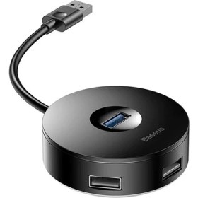 Resim Baseus Round Box Serisi 1 USB 3.0 3 USB 2.0 Çıkışlı Yüksek Hızlı Hub Adaptör CAHUB-F01 SİYAH 