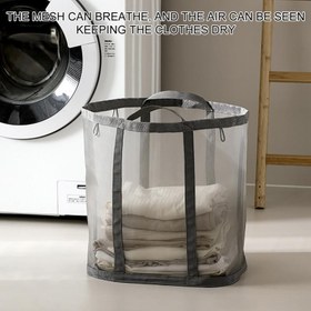 Resim 1 katlanabilir çamaşır sepeti, saplı kirli kıyafet saklama torbası, taşınabilir tek başına çamaşır ayırıcı, yatak odası, çamaşır odası, banyo, oyuncak ve çeşitli eşyalar için uygun, tatil hediyesi, Anneler Günü hediyesi 