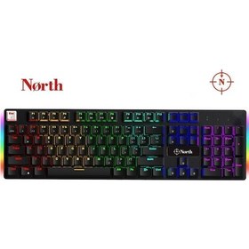 Resim North Shield Blue Switch Türkçe Q RGB Mekanik Gaming Klavye 