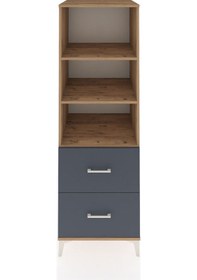 Resim Kronos Dolap 3 Raflı 2 Çekmeceli 60x59x182 Çam-antrasit Çam 