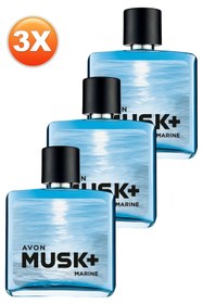 Resim Avon Musk Marine Erkek Parfüm Edt 75 Ml. Üçlü Set 