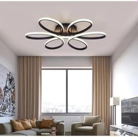 Resim Lambadar Papatya Model Plafonyer Modern Led Beyaz Işık Ultra Power Led Avize Salon Mutfak Oda Hol Ledli Avize Siyah Tek Ebat 45 X 45 0007-Papatya-Blk-Plafonyer 