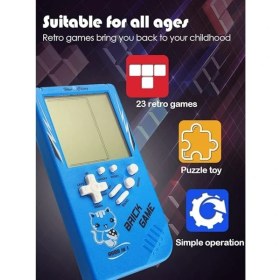 Resim Tetris Oyun Konsolu 23 Bulmaca Oyunu Bataryalı 3.5 Inç LCD Mini Taşınabilir Atari 