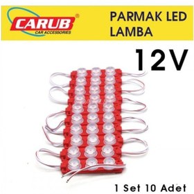 Resim Ahmet Otomotiv Parmak Lamba Seti 3 Ledli Soft Kırmızı Renk 12v 