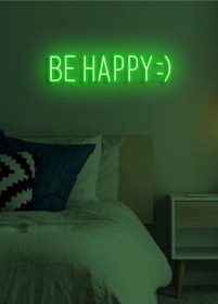 Resim Be Happy : Yazılı Neon Tabela Yeşil 