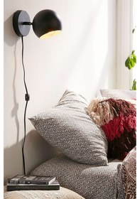 Resim Rsylight Metal Retro Dekoratif Kablolu Fişli 180 Derece Aplik Siyah 