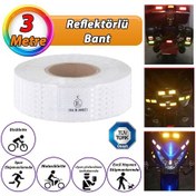 Resim 3 Mt Reflektörlü Reflektif Fosforlu Araç Oto Kamyon Şerit Bant Tüvtürk Onaylı Düz Beyaz İkaz Bandı 