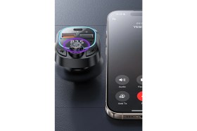 Resim Bluetooth Araç Kiti Araç Fm Transmitter Pd Hızlı Şarj Cihazı Bluetooth 5.3 Işıklı LED Ekran USB Type-C Sd Tf Kart Flash Okuyucu Çakmaklık 