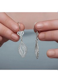 Resim Gümüş Zarif Yaprak Telkari Kadın Küpe Çok Renkli 58423130 