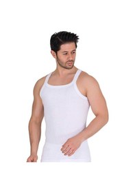 Resim Erkek Beyaz Kaşkorse İnce Askı Fitilli Spor Atlet Beyaz 