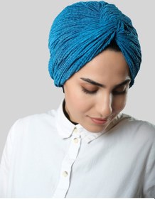 Resim Hürrem Bone Petrol Mavisi Çapraz Büzgülü Piliseli Tesettür Bone Fukuro Kendinden Desenli 2316 17 Petrol Mavisi 