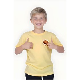 Resim Panios Kids Basketball Baskılı Erkek Çocuk Kısa Kollu Tişört Sarı 