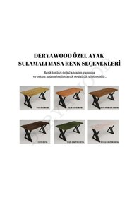 Resim Masif Ahşap Pinus Sulamalı Yemek Masası 85 x 100 x 76cm 