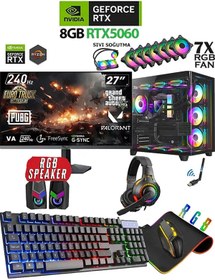 Resim DMC N323 (PUBG,GTA 5) Ryzen 7 5700,32gb,1tb M.2,rtx5060,27" 240hz Sıvı Soğutmalı Oyuncu Bilgisayar 