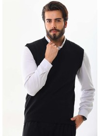 Resim Günay Erkek V Yaka Yün Süveter 0108 Siyah 
