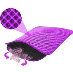 Resim Elekli Standart Kedi Tuvalet Önü Paspası 60 x 40 Cm (Mor) 