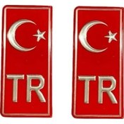 Resim Tr Plaka Krom Sticker 2'li - Türkiye Plaka Krom Stıcker - Türkiye 