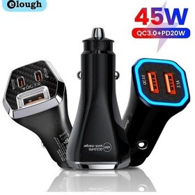 Resim Prestigegoods Elough 45w Hızlı Şarj Pd Qc 4.0 3.0 Usb C Araç Adaptörü İphone 14 13 Xiaomi Samsung S22 Uyumlu 