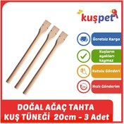 Resim Doğal Tahta Kuş Tüneği Tünek 20cm - 3 Adet 