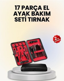 Resim 17 Parçalık Deri Kaplamalı Manikür Seti 