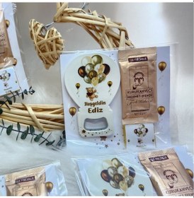 Resim Bebek Şekeri Kağıt Üzeri Balon Açacak Kahve Ve Çikolata 30 Adet 