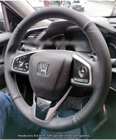 Resim Honda Civic Fc5 Araca Özel Direksiyon Kılıfı Siyah 
