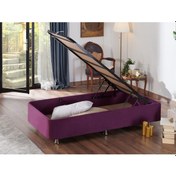 Resim Nironyatak Niron Purple Baza - 80X180 Cm Tek Kişilik Sandıklı Mor Kumaş Baza 