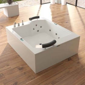 Resim Çift Kişilik Jakuzi | 180x150 cm | Sanacryl - 150x180 / Beyaz / 2 Kişilik 
