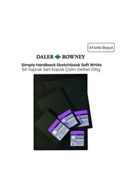 Resim Daler Rowney Simply Hardback Sketchbook Soft White Sert Kapak Çizim Defteri 54 Yaprak 100g 